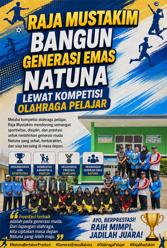 Raja Mustakim Bangun Generasi Emas Natuna Lewat Kompetisi Olahraga Pelajar
